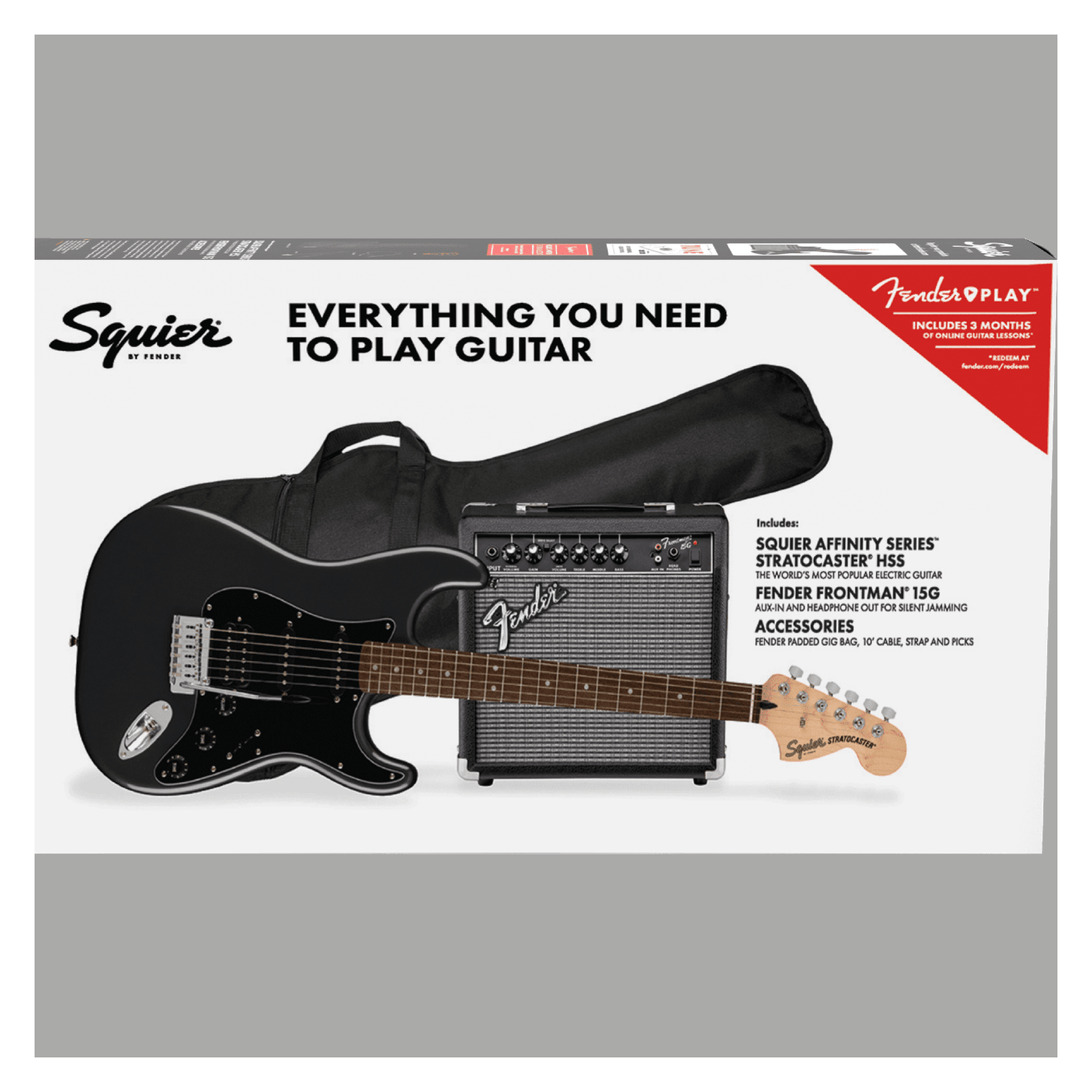 Fender Squire Squier Affinity Series Stratocaster HSS Pack - Charcoal Frost Metallic 2