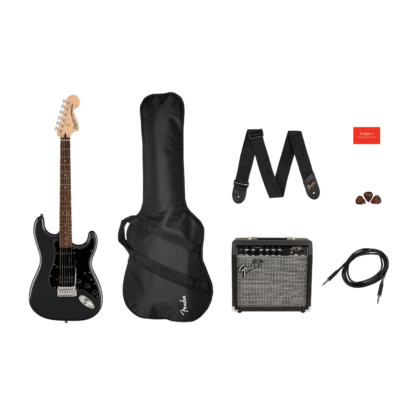 Fender Squire Squier Affinity Series Stratocaster HSS Pack - Charcoal Frost Metallic 1