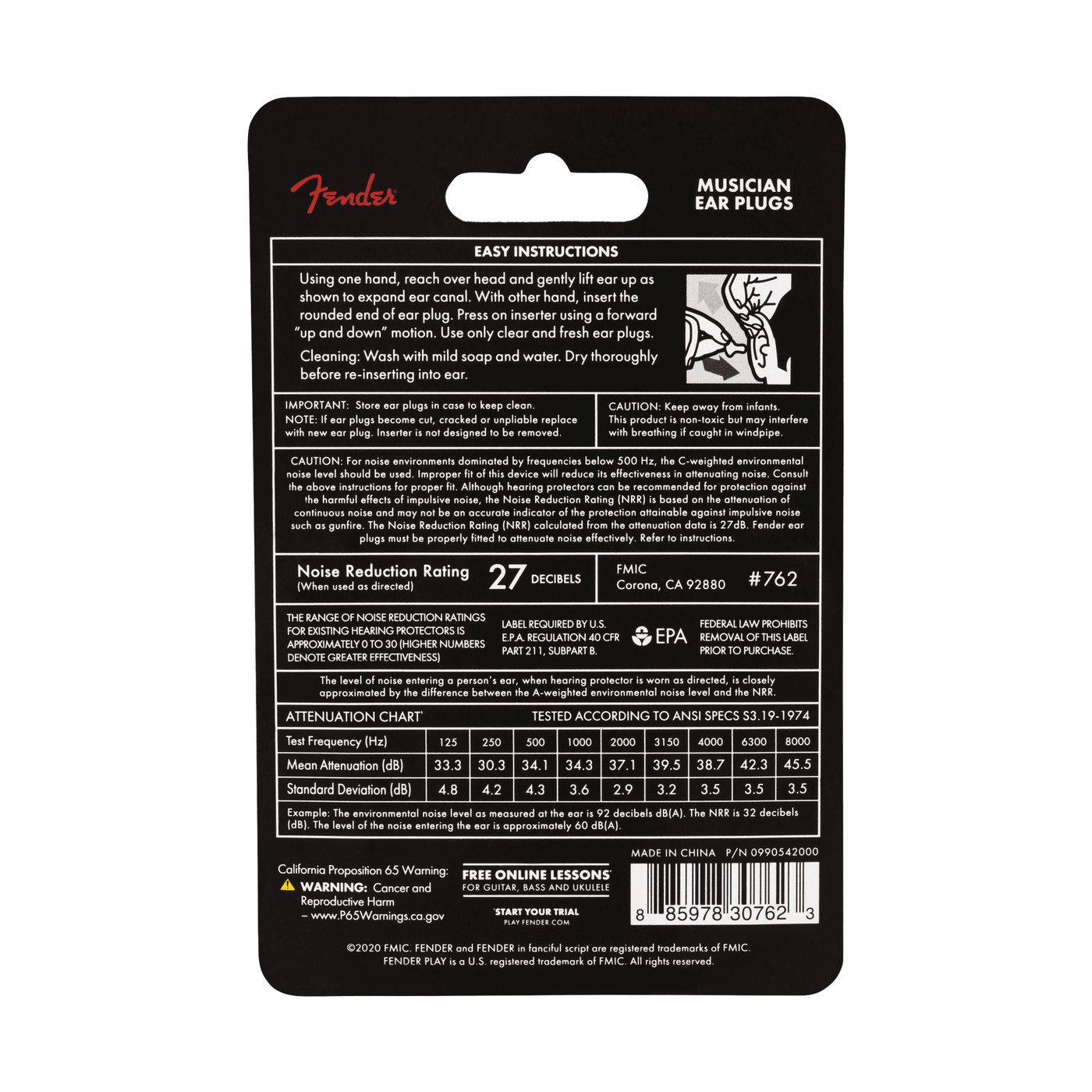 Fender Musician Series Ear Plugs - Black 3