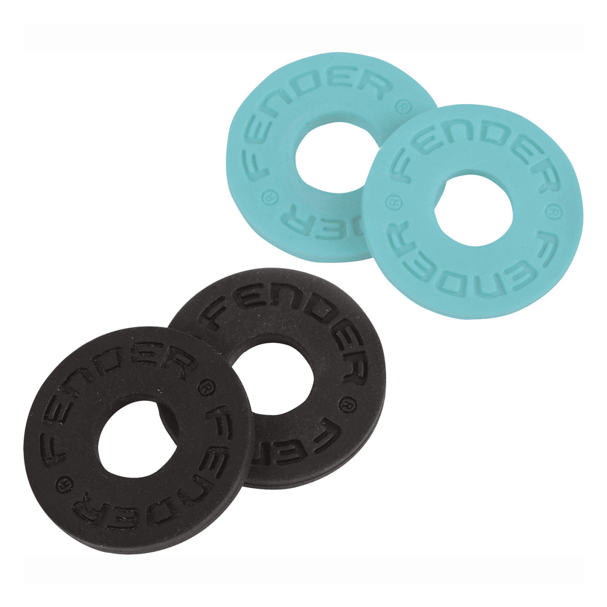 Fender Strap Blocks, Set Of 4 — Black And Daphne Blue 1