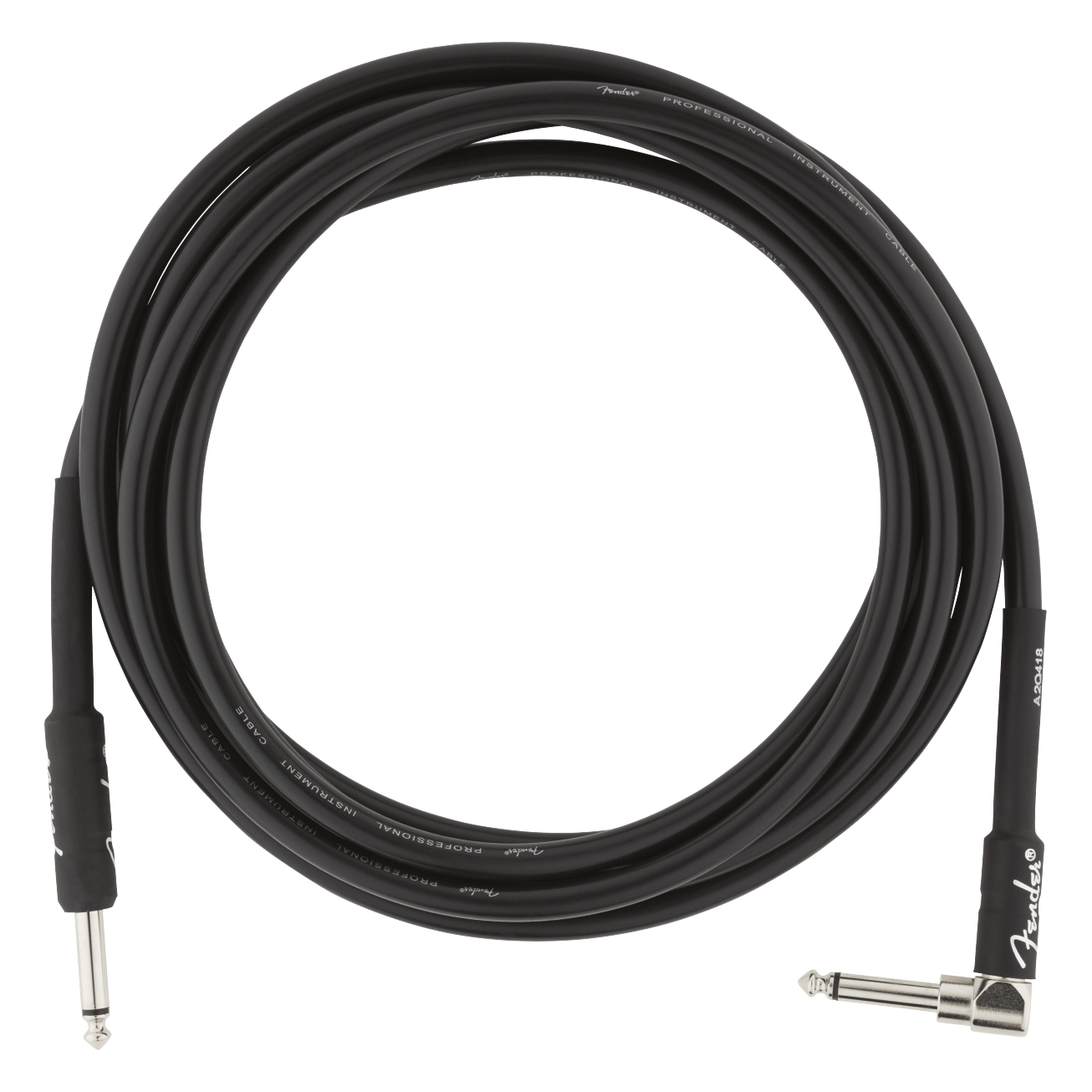 Fender Professional Series 3M Instrument Cable, Straight-Angle, Black 1