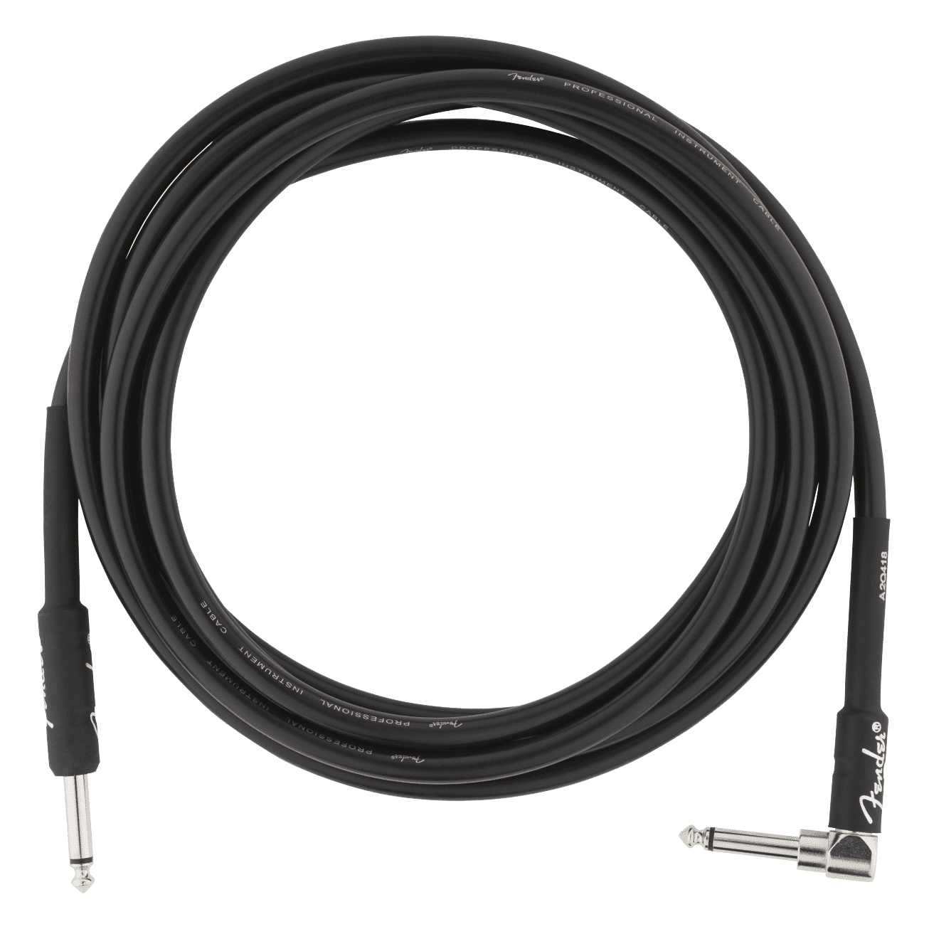 Fender Professional Series 3M Instrument Cable, Straight-Angle, Black 1