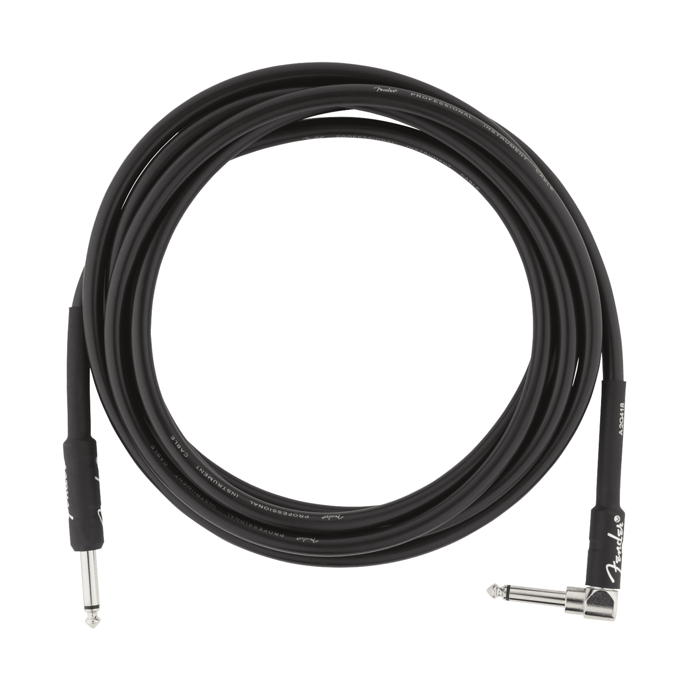Fender Professional Series 3M Instrument Cable, Straight-Angle, Black 1
