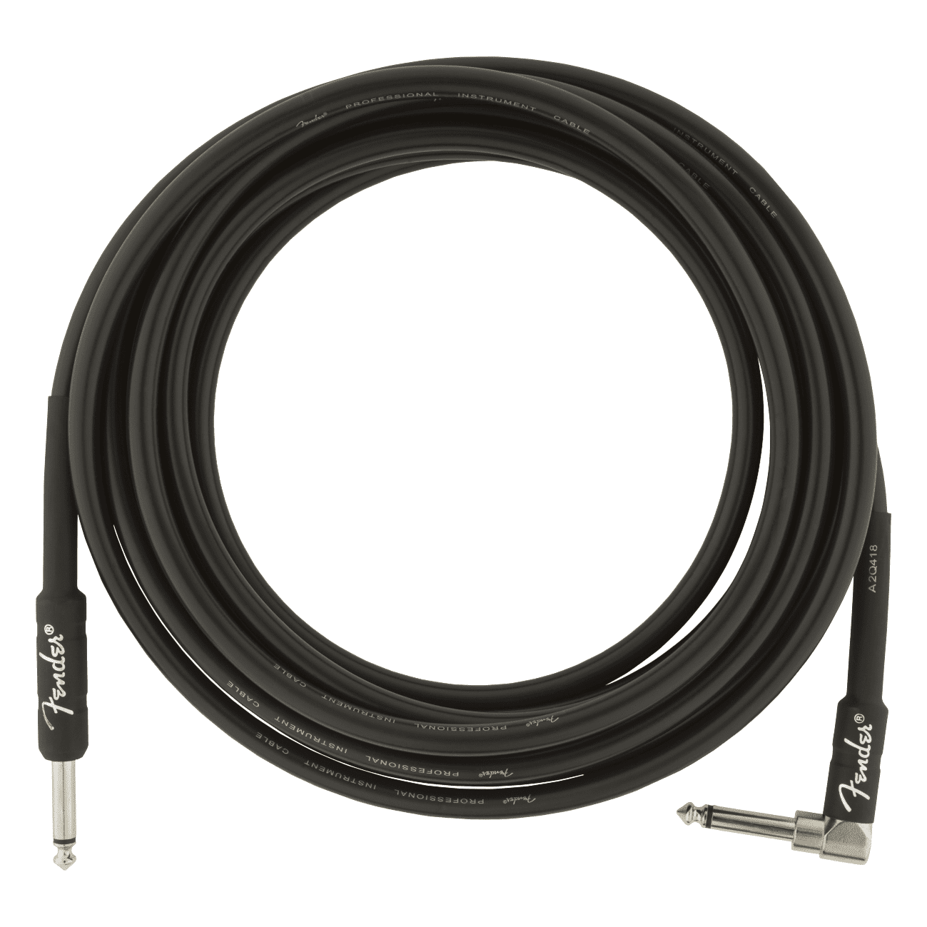 Fender Professional Series 4.5M Instrument Cable, Straight-Angle, Black 1