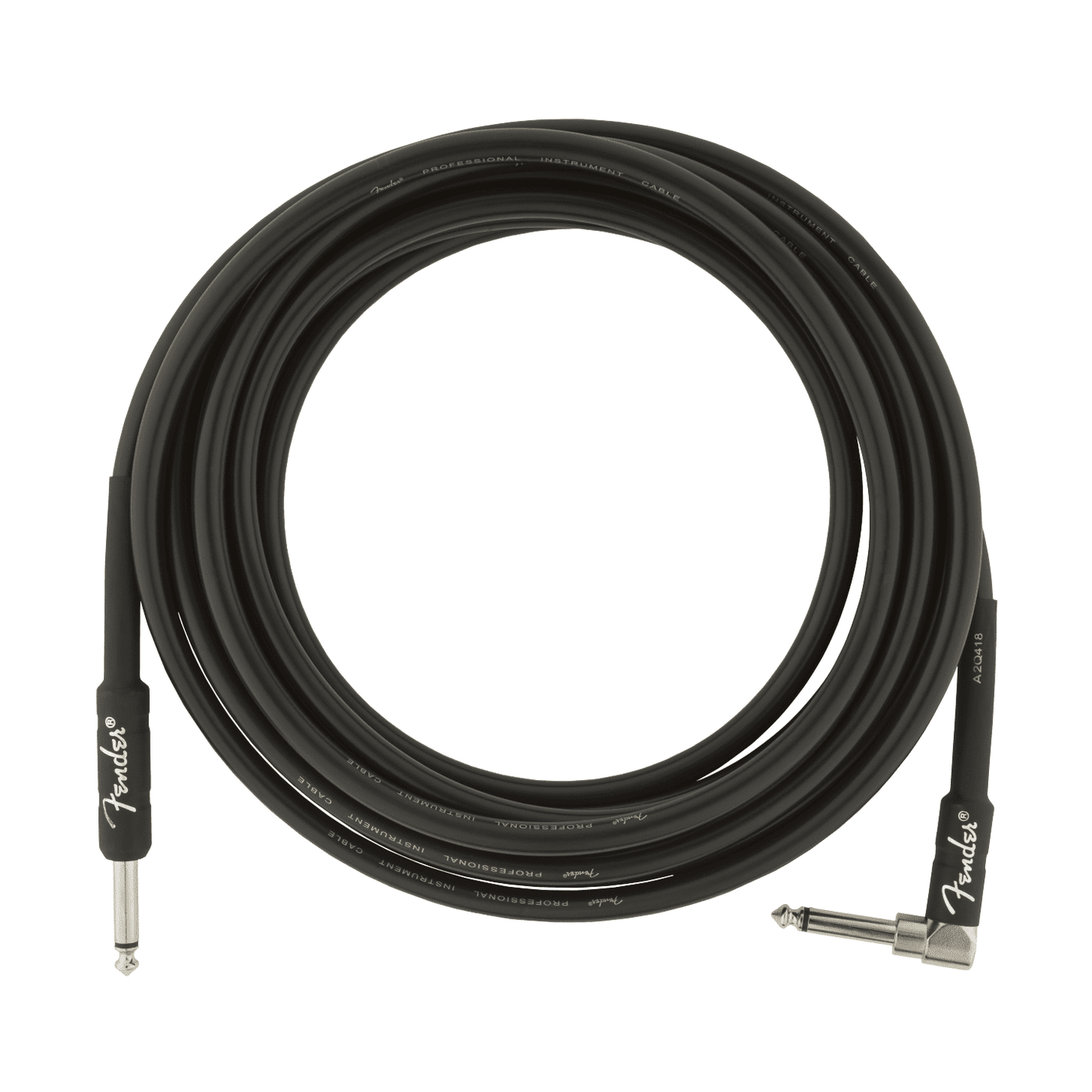 Fender Professional Series 4.5M Instrument Cable, Straight-Angle, Black 1