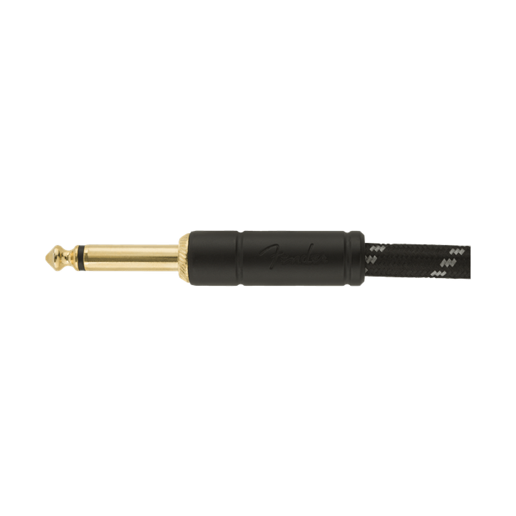 Fender 5.5M 18.6' Deluxe Series Instrument Cable - Straight/Angle, Black Tweed 3