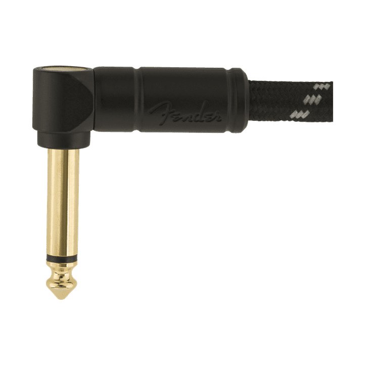 Fender 5.5M 18.6' Deluxe Series Instrument Cable - Straight/Angle, Black Tweed 4