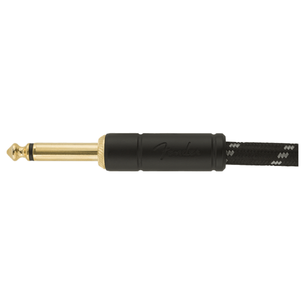 Fender 4.5M 15' Deluxe Series Instrument Cable - Straight/Angle, Black Tweed 3