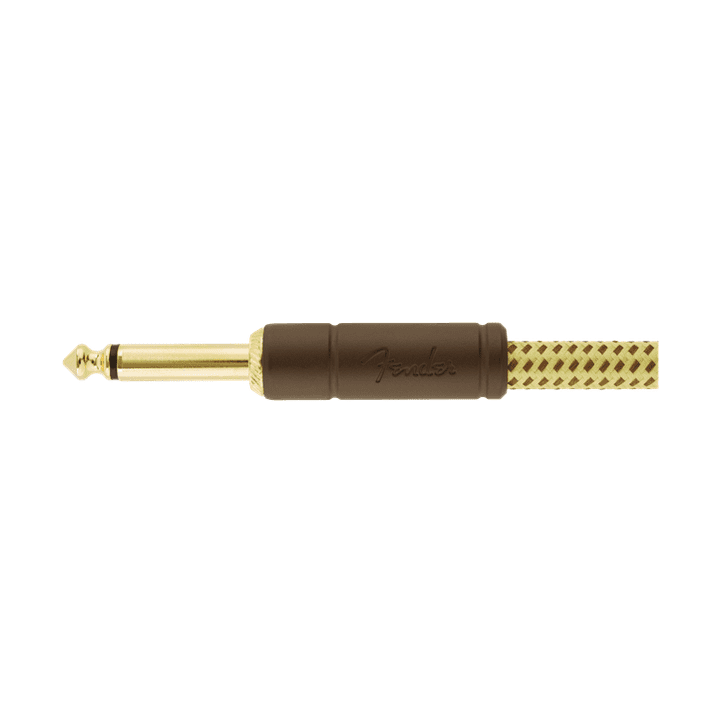 Fender 3M 10' Deluxe Series Instrument Cable - Straight/Angle, Tweed 3