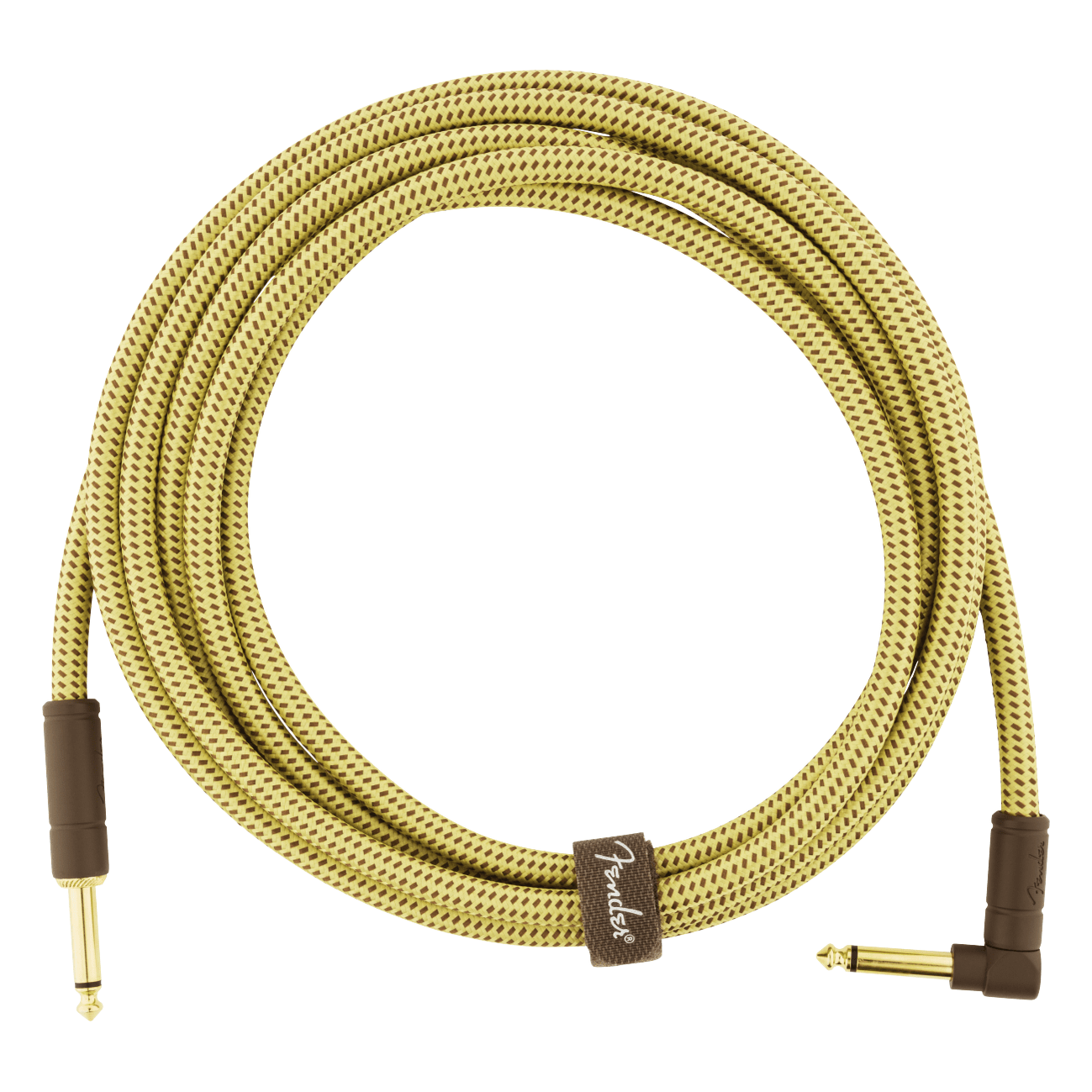 Fender 3M 10' Deluxe Series Instrument Cable - Straight/Angle, Tweed 1