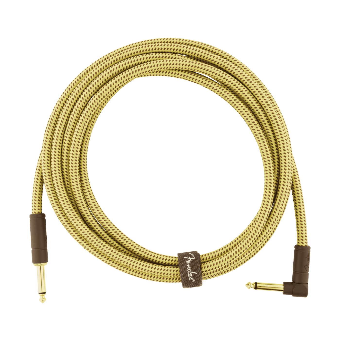 Fender 3M 10' Deluxe Series Instrument Cable - Straight/Angle, Tweed 1