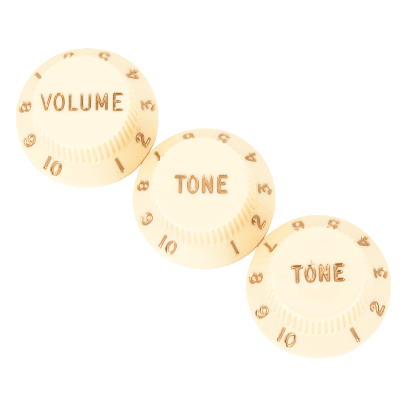 Fender Stratocaster Control Knobs, Aged White — Set Of 3 Volume, Tone, Tone 1