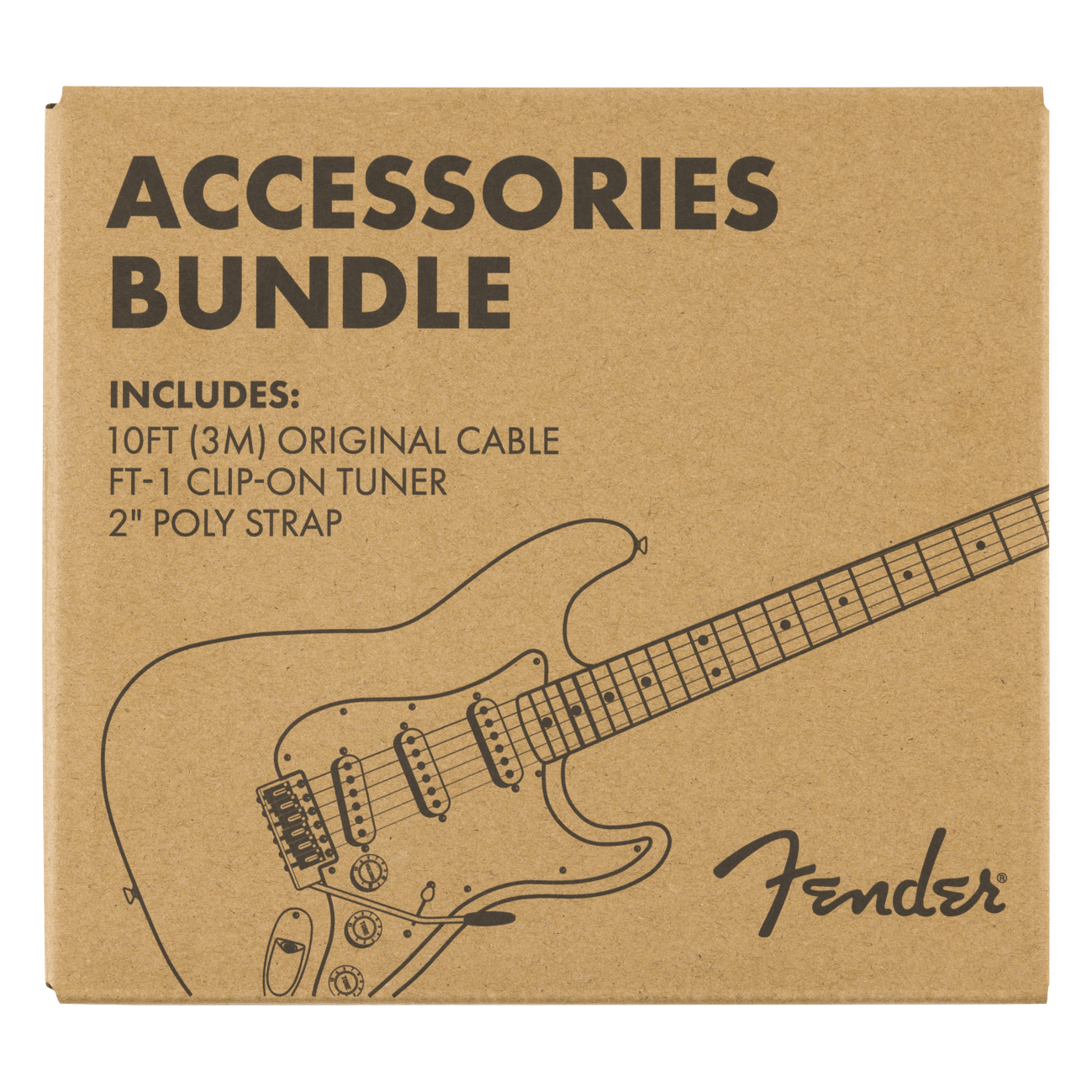 Fender Accessories Bundle Pack - Cable, Tuner & Strap 5