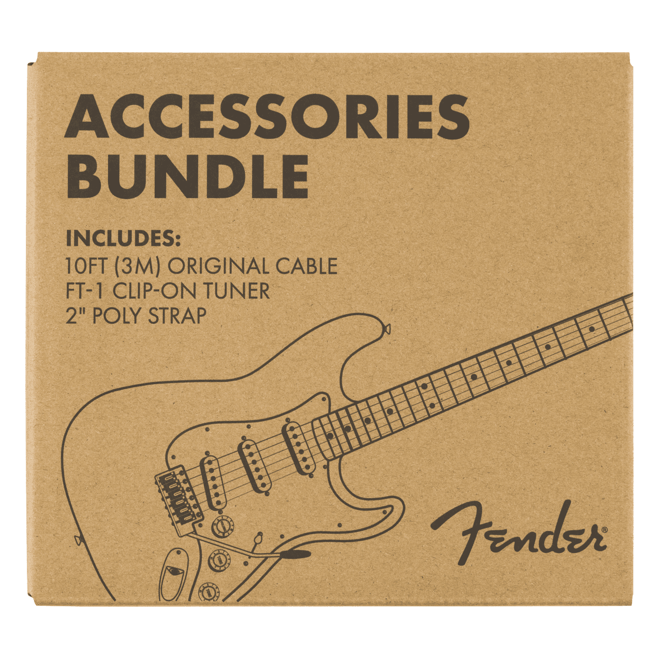 Fender Accessories Bundle Pack - Cable, Tuner & Strap 5