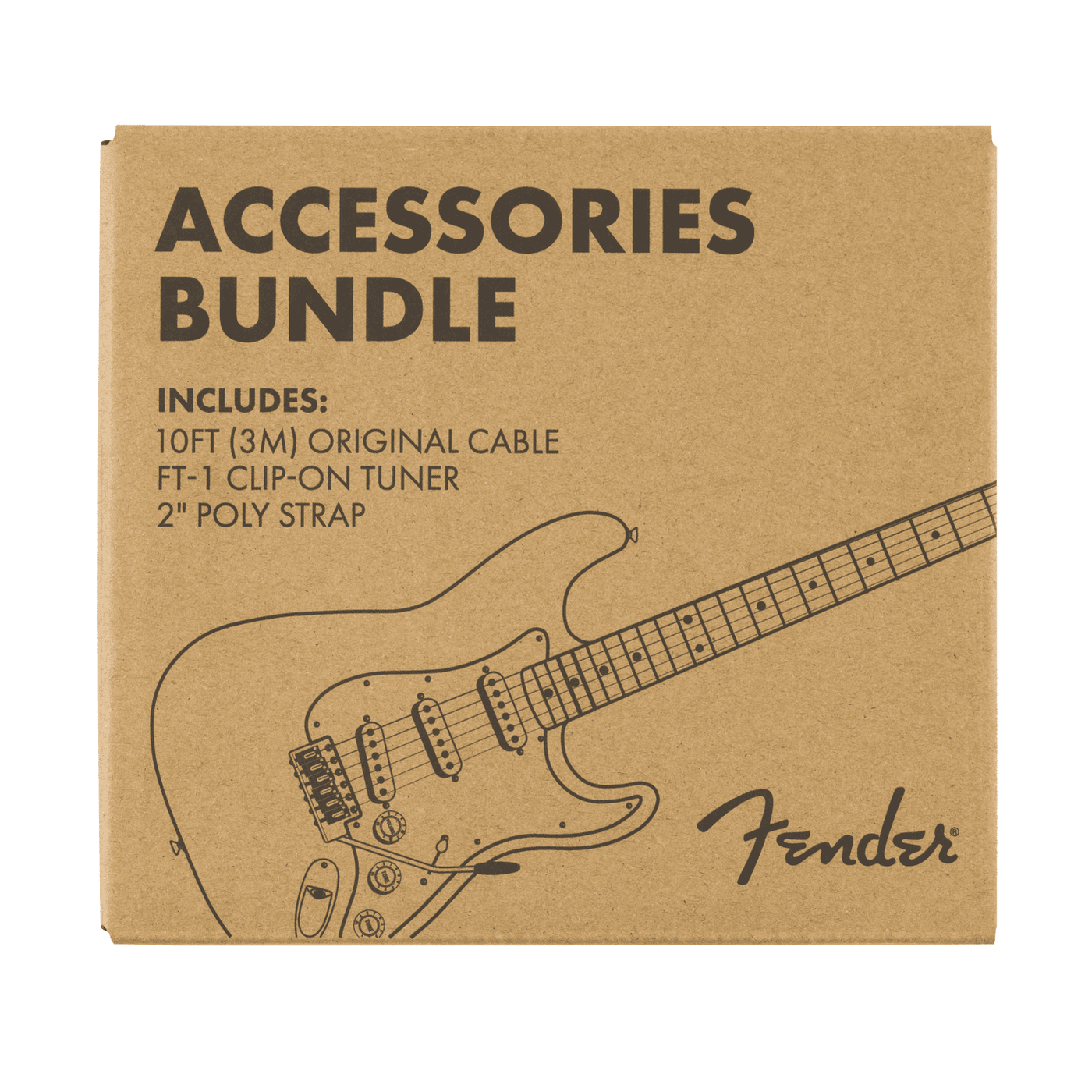 Fender Accessories Bundle Pack - Cable, Tuner & Strap 5