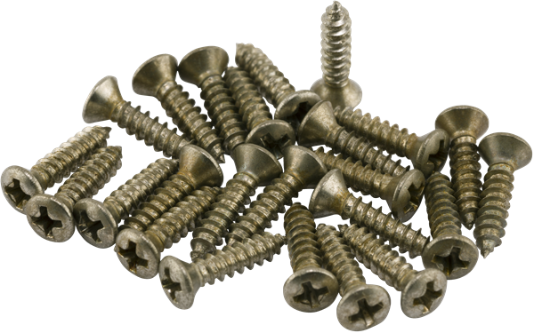 Fender Road Worn Pickguard And Control Plate Screws, Nickel — Set Of 24 1