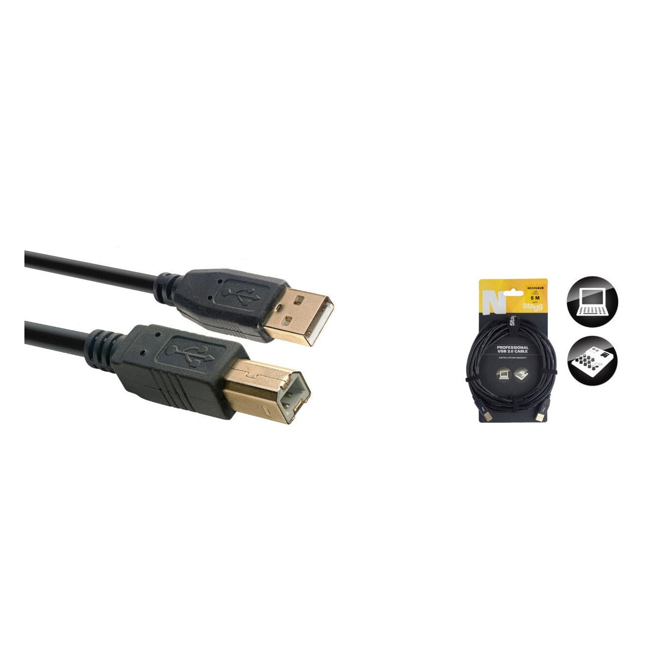 Stagg NCC5UAUB USB A-B Cable, 5m 1