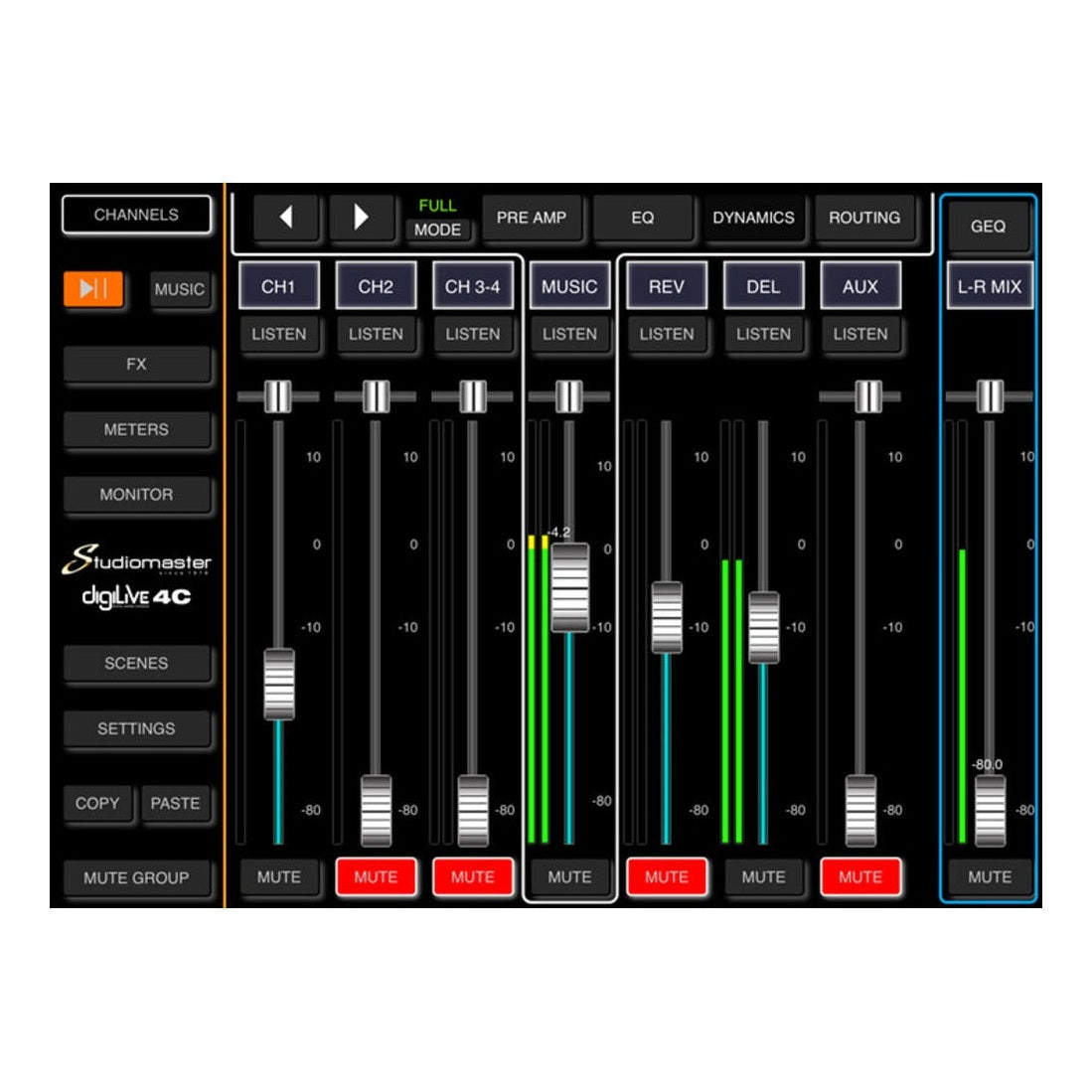 Studiomaster DigiLive 4C 4-Input Digital WiFi Mixer With DSP 4