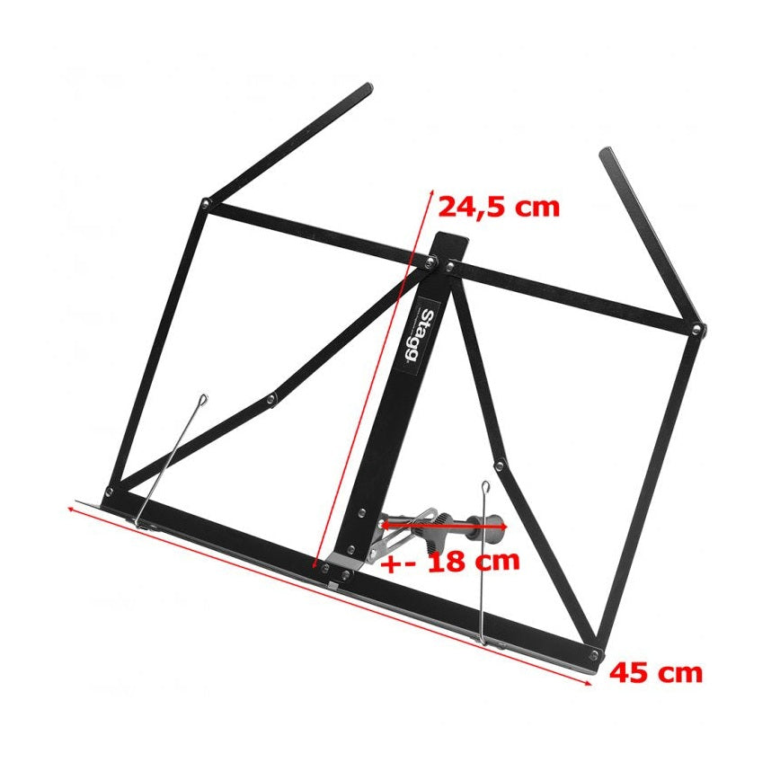 Stagg MUS-A1BK Collapsible Desktop Metal Music Stand — Black 6