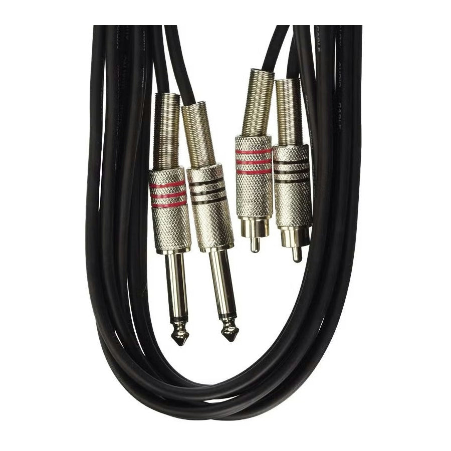 Stagg STC3PCM Twin 6.35mm Mono Jack to RCA Phono Cable — 3M 2
