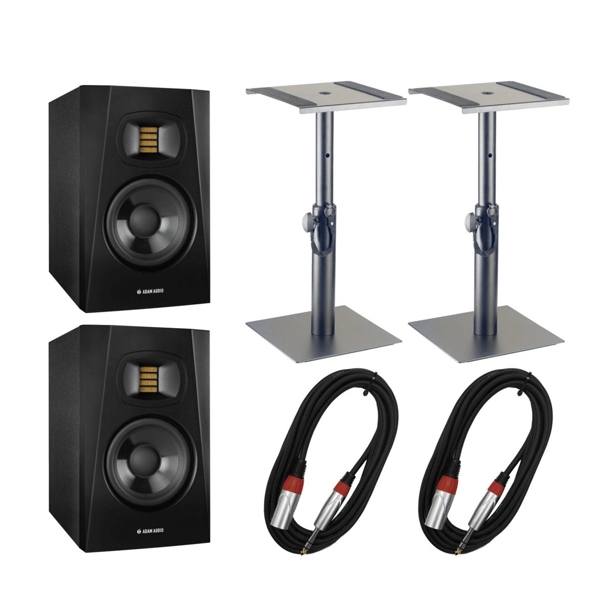 ADAM Audio T5V 5" Active Studio Monitors Pair with Desktop Stands and Cables 1
