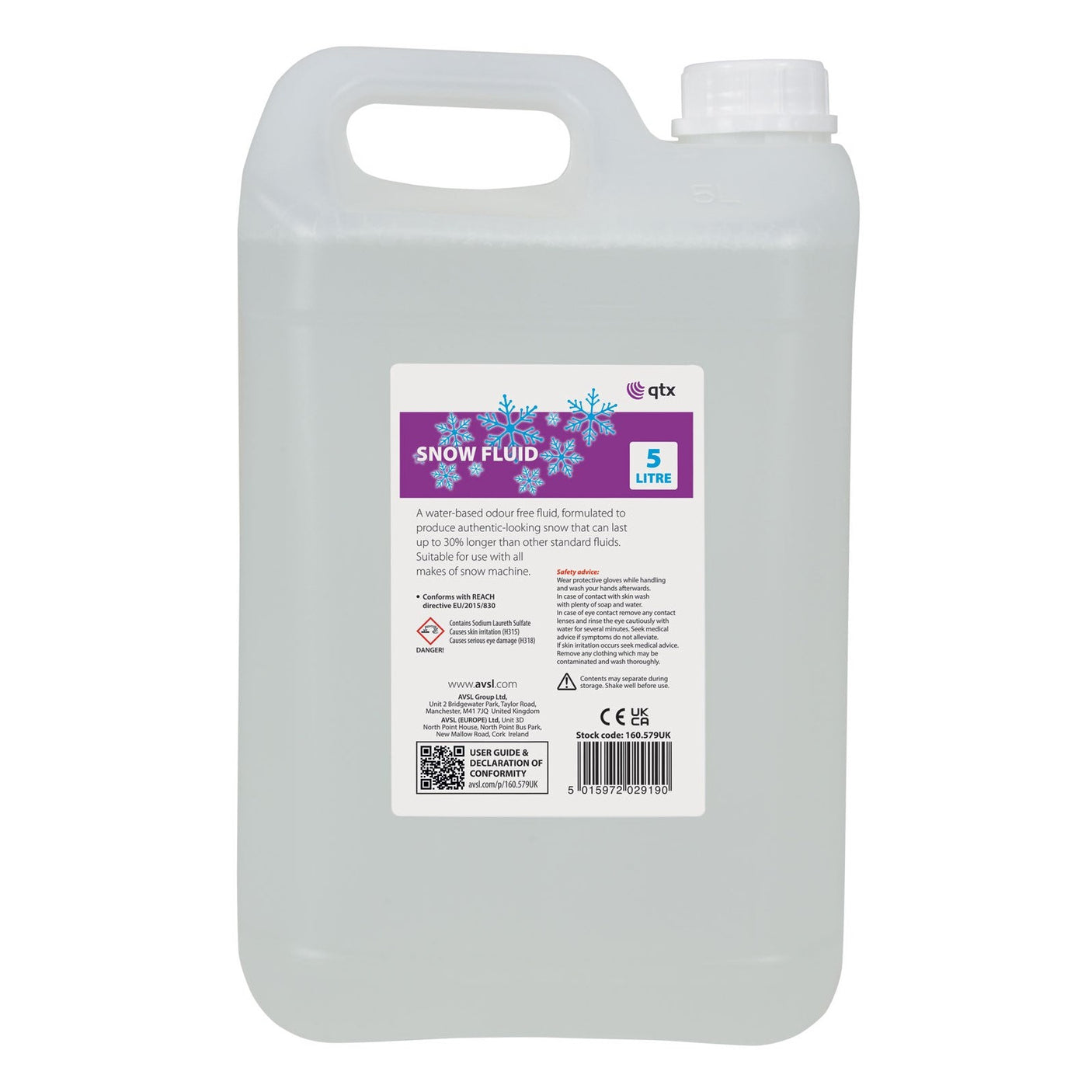 QTX Water-Based Snow Fluid - 5 Litres 1