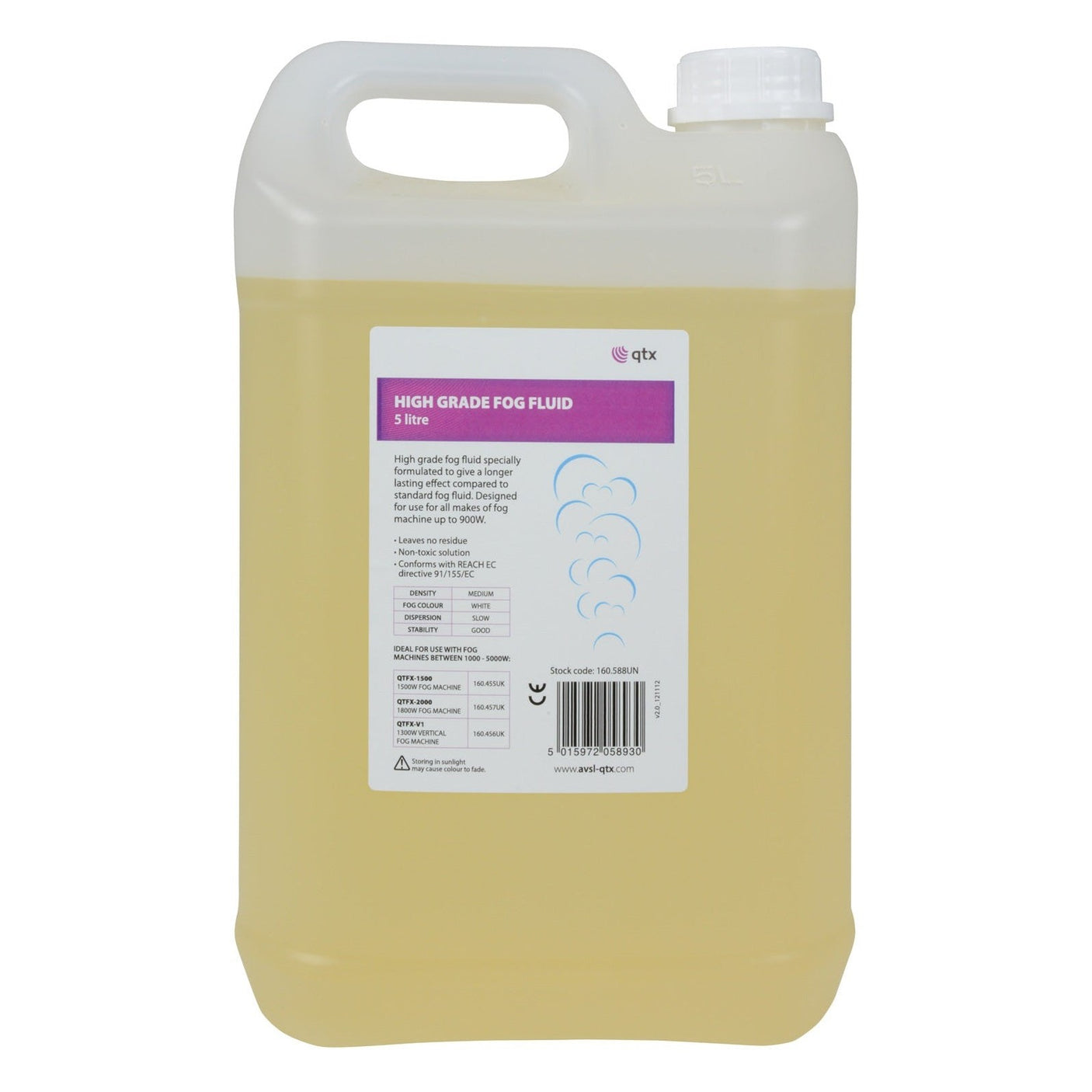 QTX High Grade Medium Density Fog/Smoke Fluid - 5 Litres 1