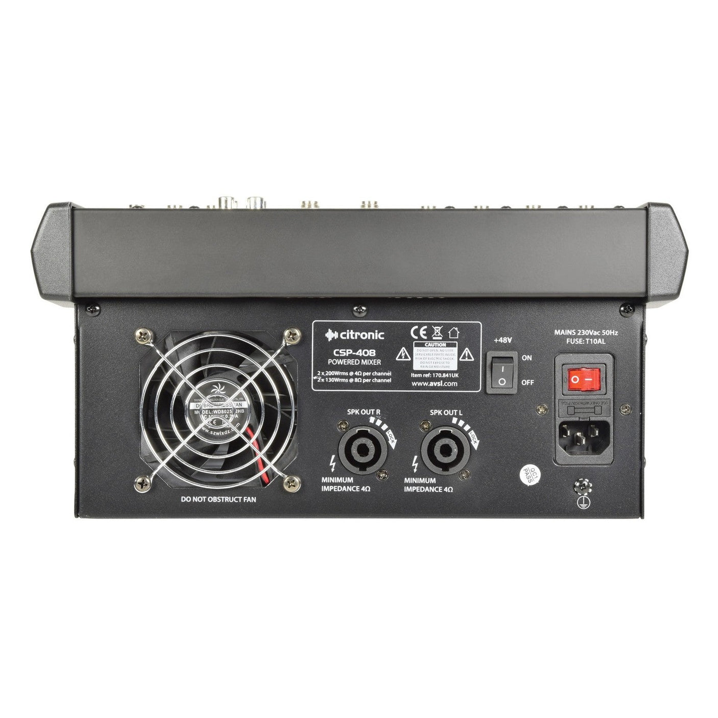 Citronic CSP-408 2 x 200W 8-Input Powered Mixer With DSP Effects 5