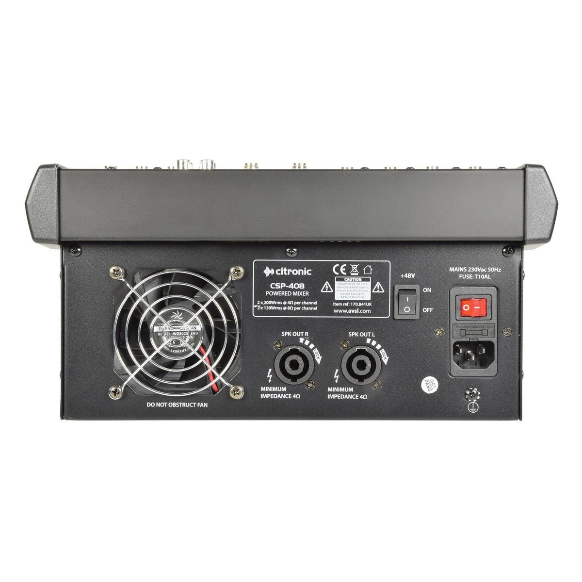 Citronic CSP-408 2 x 200W 8-Input Powered Mixer With DSP Effects 5