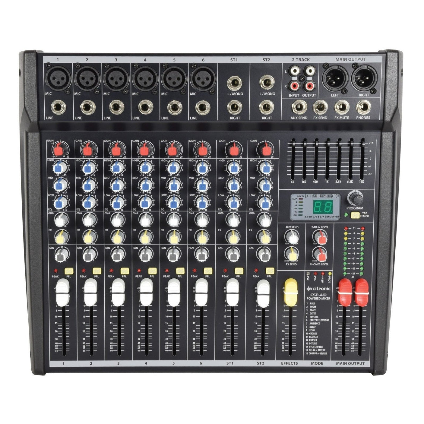 Citronic CSP-410 2 x 200W 10-Input Powered Mixer With DSP Effects 1