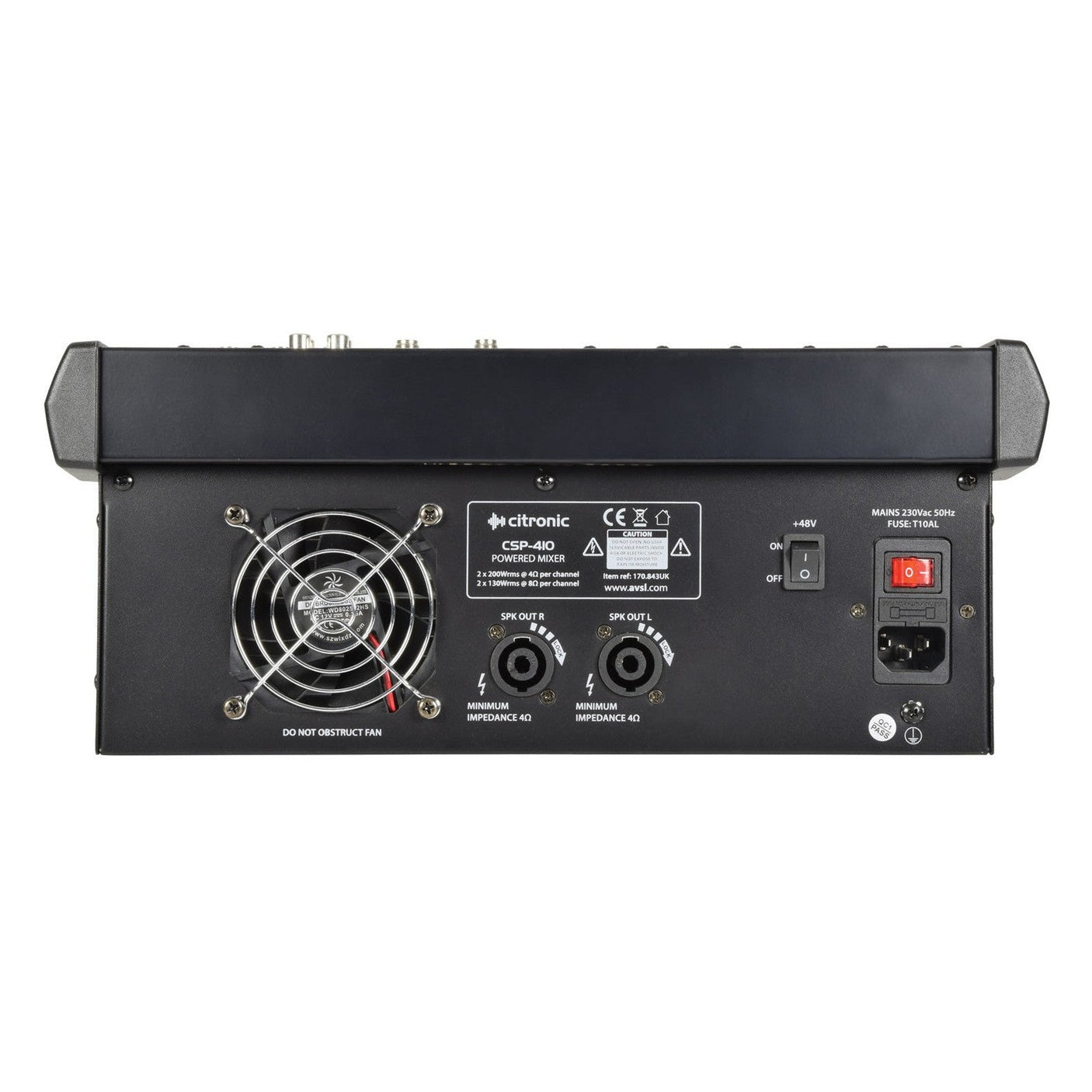 Citronic CSP-410 2 x 200W 10-Input Powered Mixer With DSP Effects 4