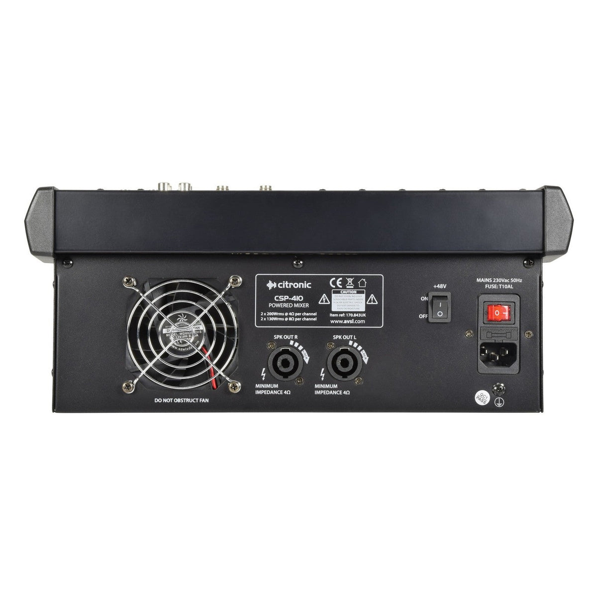 Citronic CSP-410 2 x 200W 10-Input Powered Mixer With DSP Effects 4