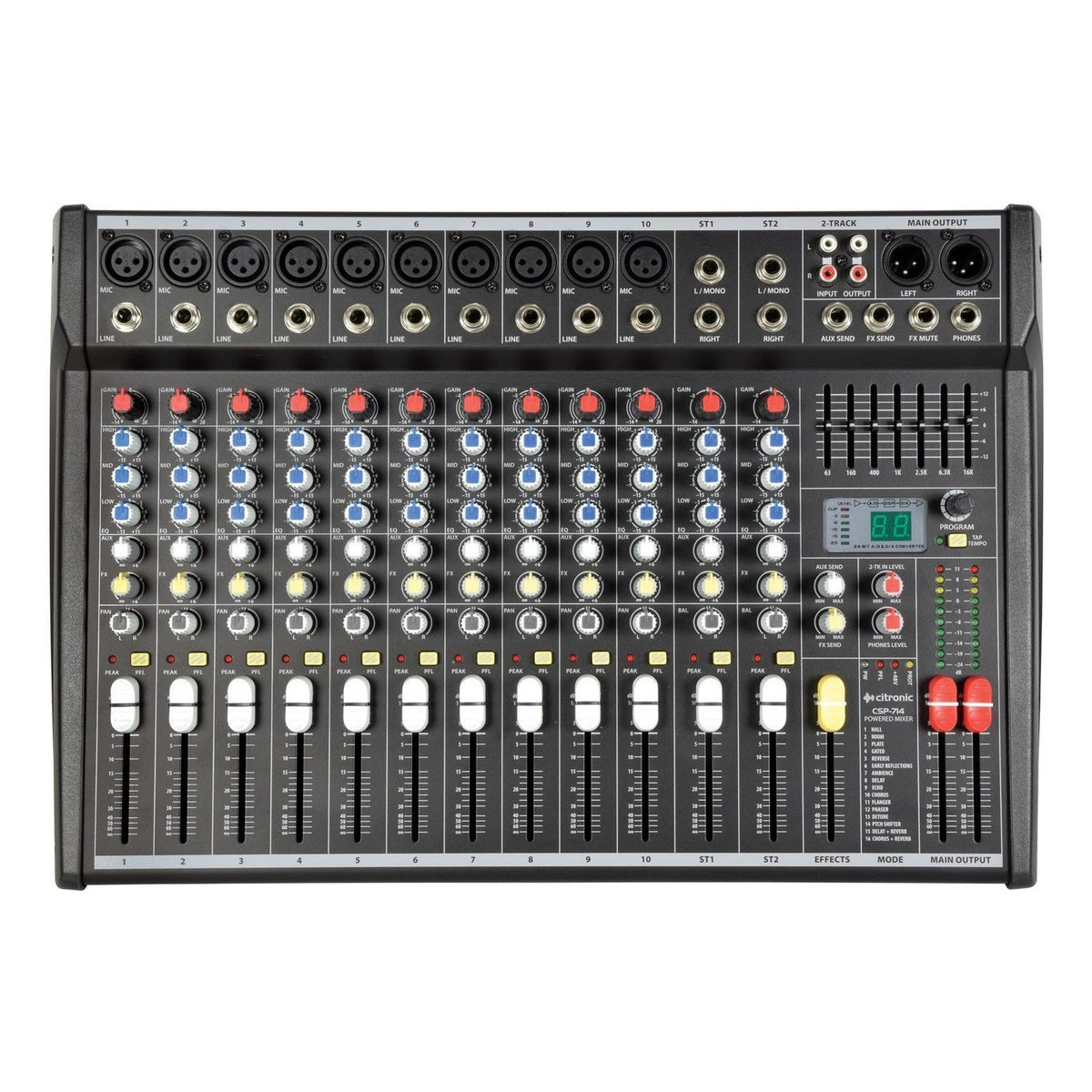 Citronic CSP-714 2 x 350W 14-Input Powered Mixer With DSP Effects 1