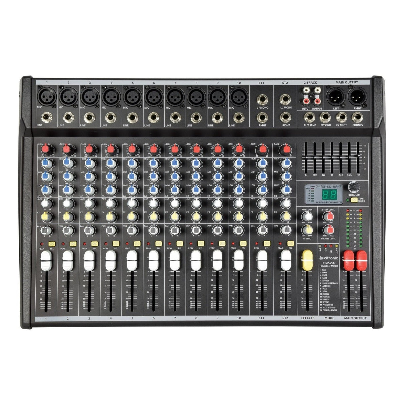 Citronic CSP-714 2 x 350W 14-Input Powered Mixer With DSP Effects 1