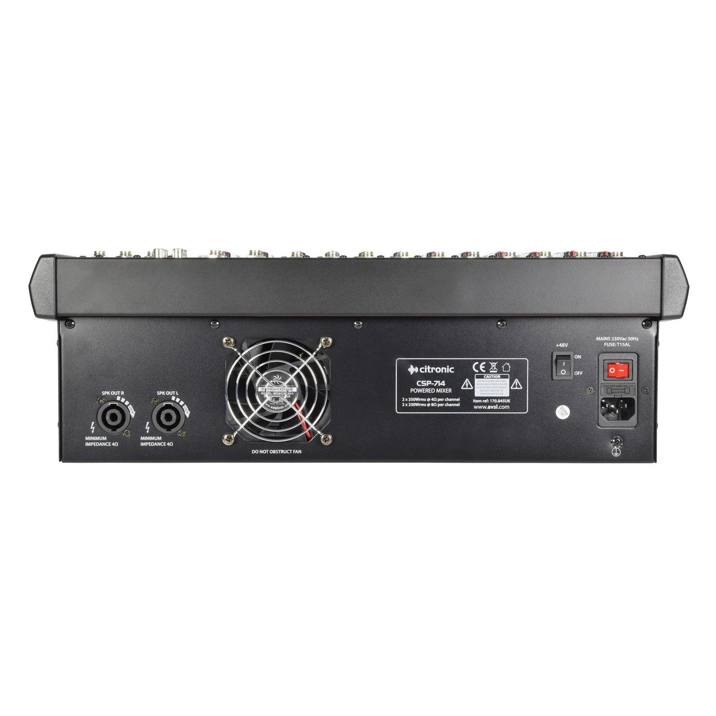 Citronic CSP-714 2 x 350W 14-Input Powered Mixer With DSP Effects 5