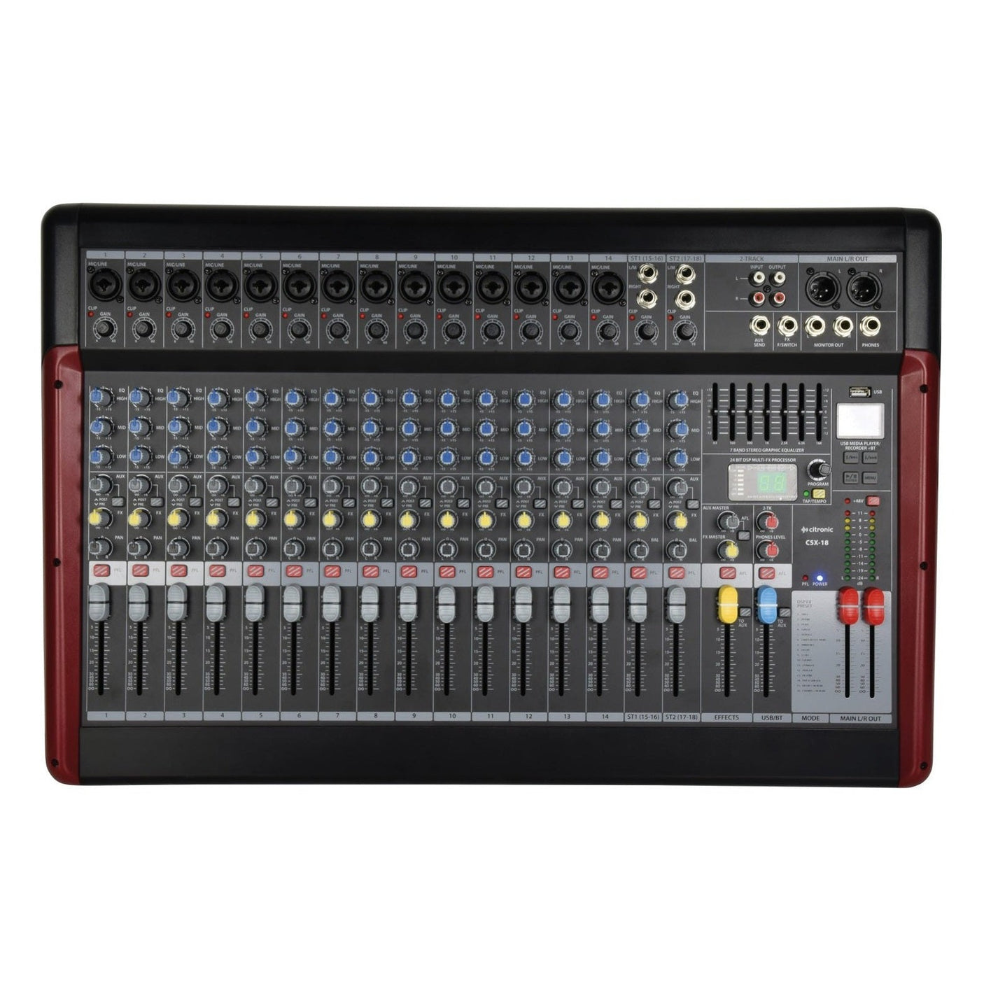 Citronic CSX-18 Live Mixer with Bluetooth, USB & DSP Effects 1