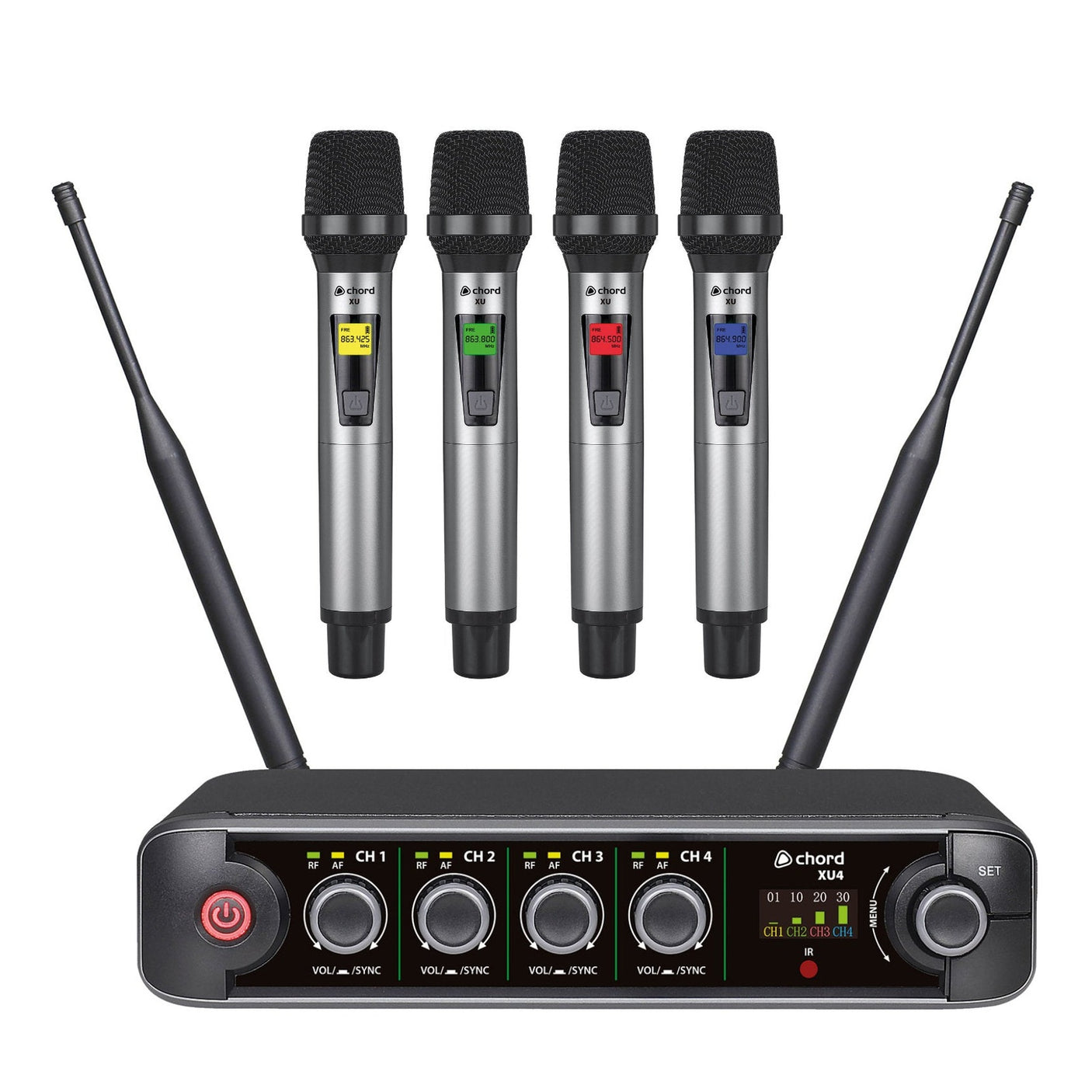 Chord XU4 Quad Handheld UHF Wireless Microphone System 1