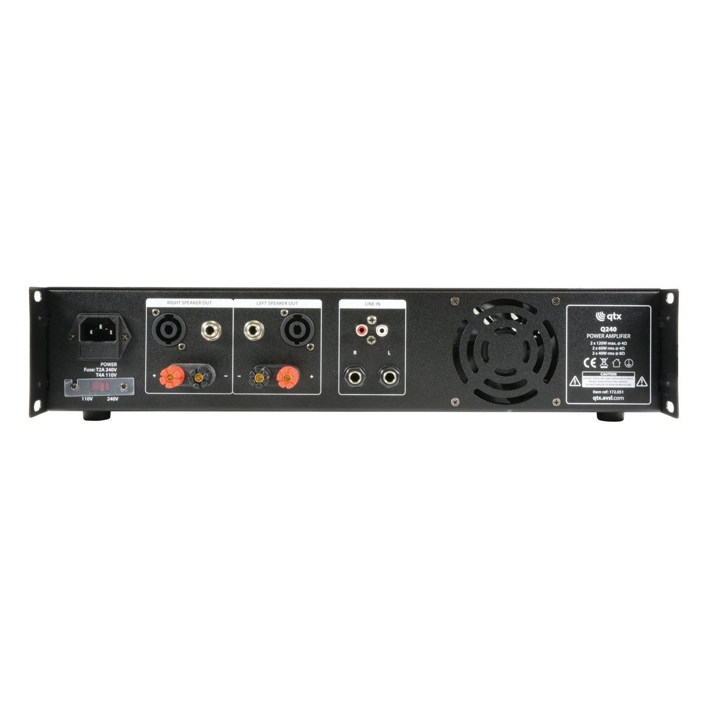 QTX Q240 2 x 120W Stereo Power Amplifier 2