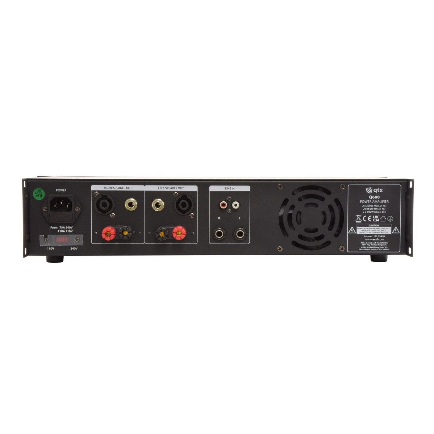 QTX Q600 2 x 300W Stereo Power Amplifier 2