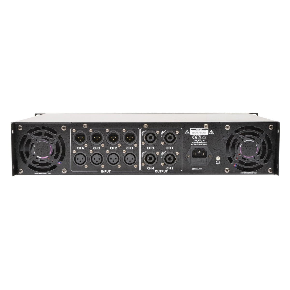 Citronic QP1600 4-Channel Power Amplifier – 4 x 400W @ 2Ω 2