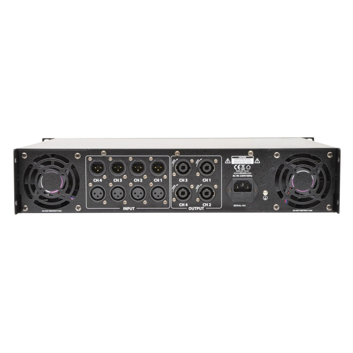 Citronic QP1600 4-Channel Power Amplifier – 4 x 400W @ 2Ω 2
