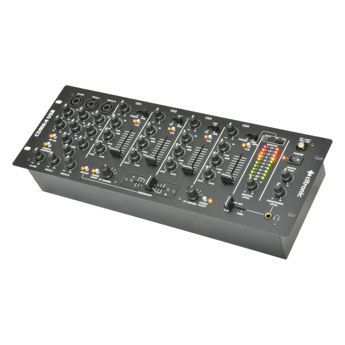 Citronic CDM8:4 USB 4-Channel 19" DJ Mixer 2