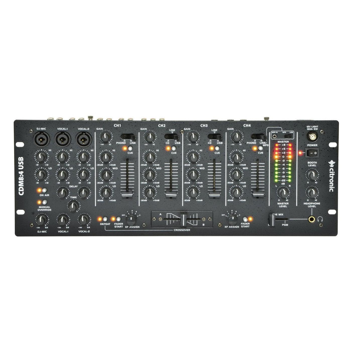 Citronic CDM8:4 USB 4-Channel 19" DJ Mixer 1