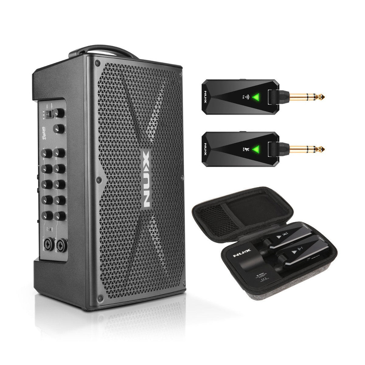 NUX Busking 200FR Portable PA System with B-5RC Wireless Guitar System 1