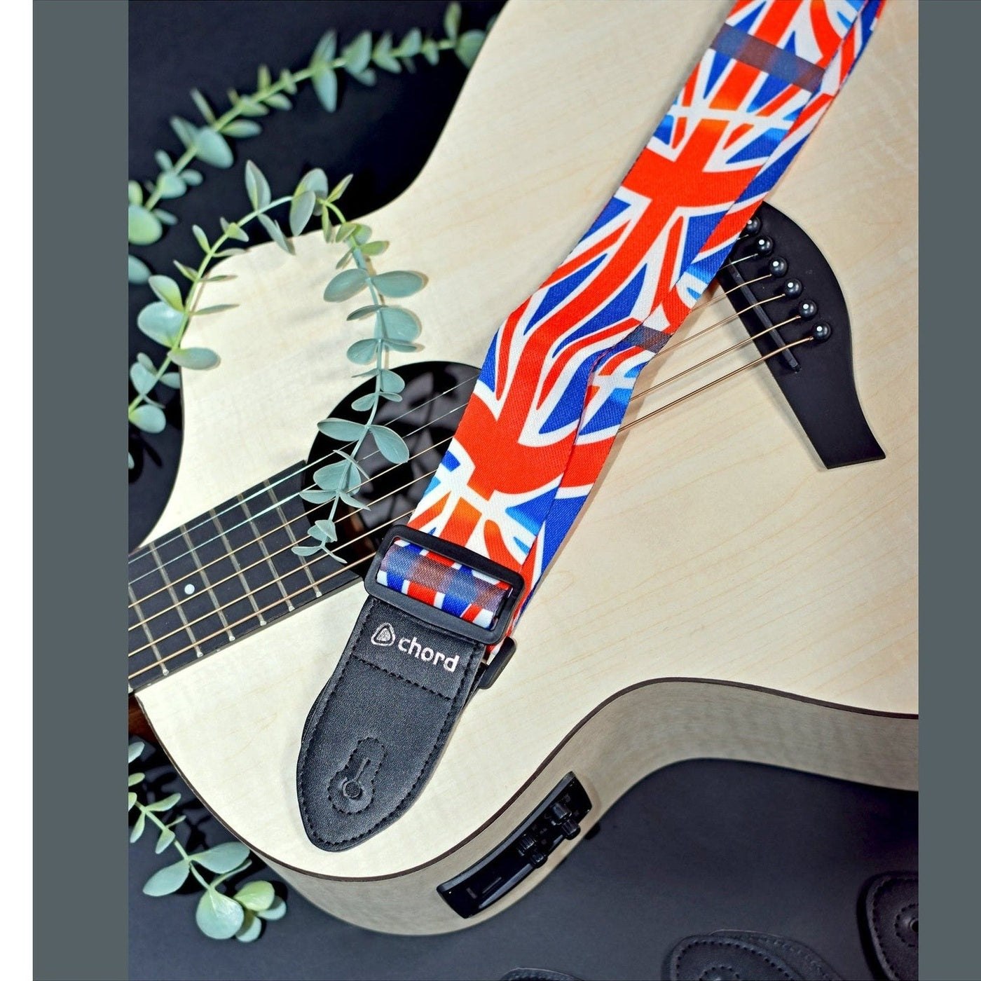 Chord Printed Design Webbing Guitar Strap - Union Flag STP-UK1 2