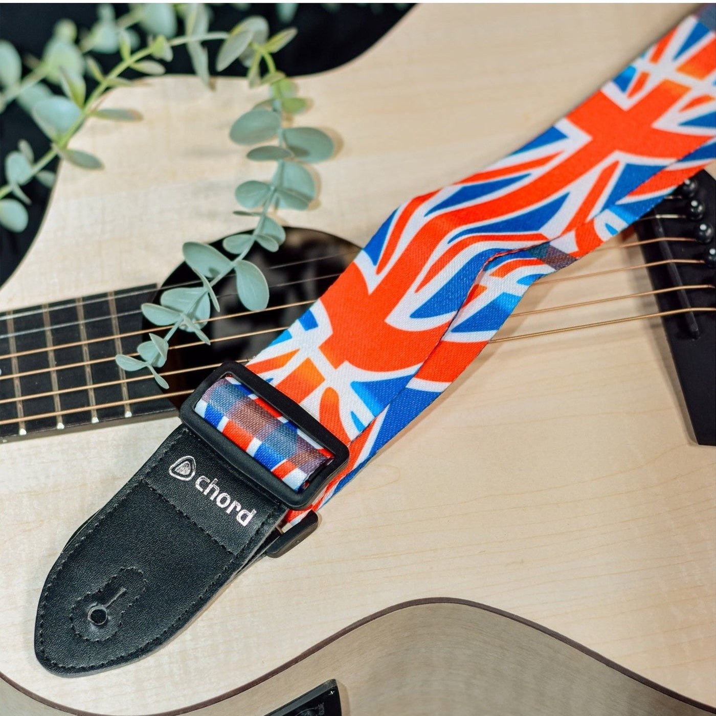 Chord Printed Design Webbing Guitar Strap - Union Flag STP-UK1 3