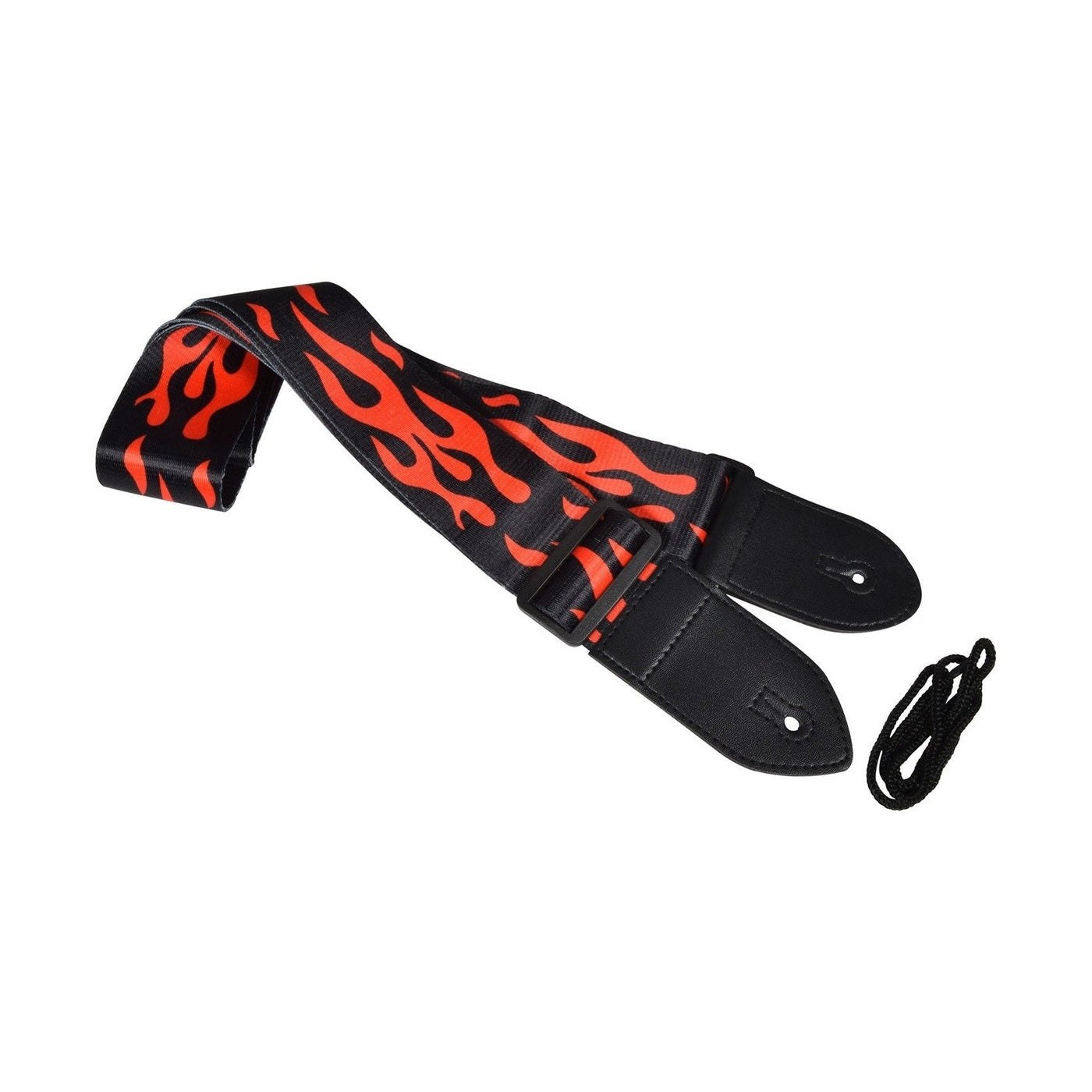 Chord Printed Design Webbing Guitar Strap - Red Flame STP-RFL1 1