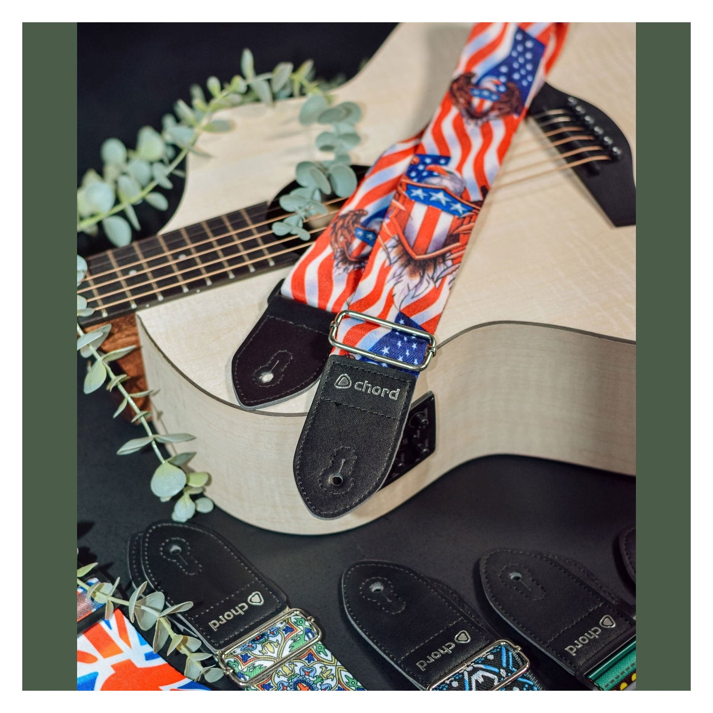 Chord Deluxe Printed Design Guitar Strap - USA Eagle STP-USA2 2