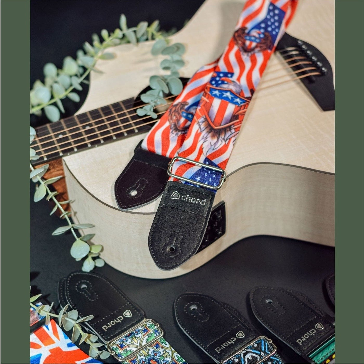 Chord Deluxe Printed Design Guitar Strap - USA Eagle STP-USA2 2