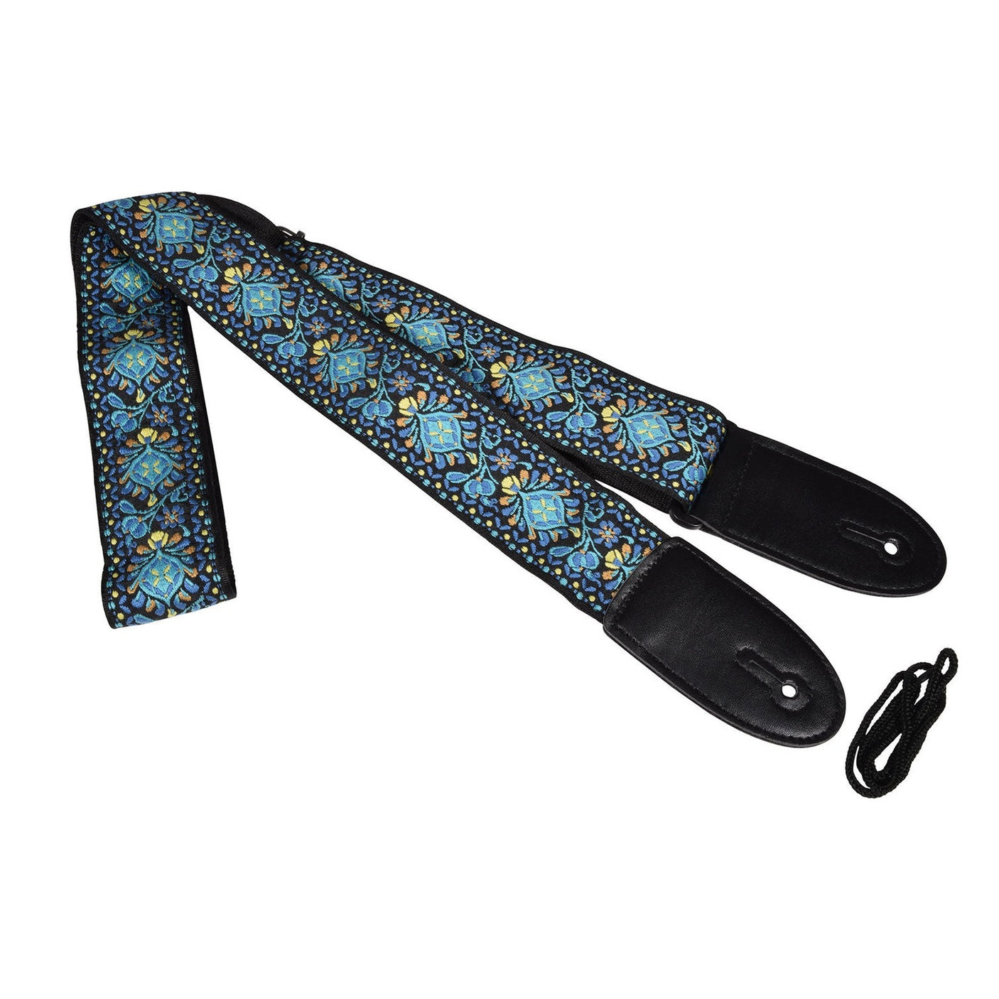 Chord Deluxe Embroidered Design Guitar Strap - Blue Floral STP-BFL2 1
